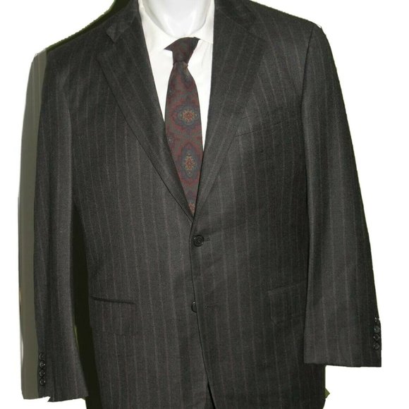 Brooks Brothers Golden Fleece Martin Greenfield Gray Stripe Two Button Suit 40R - Picture 4 of 13